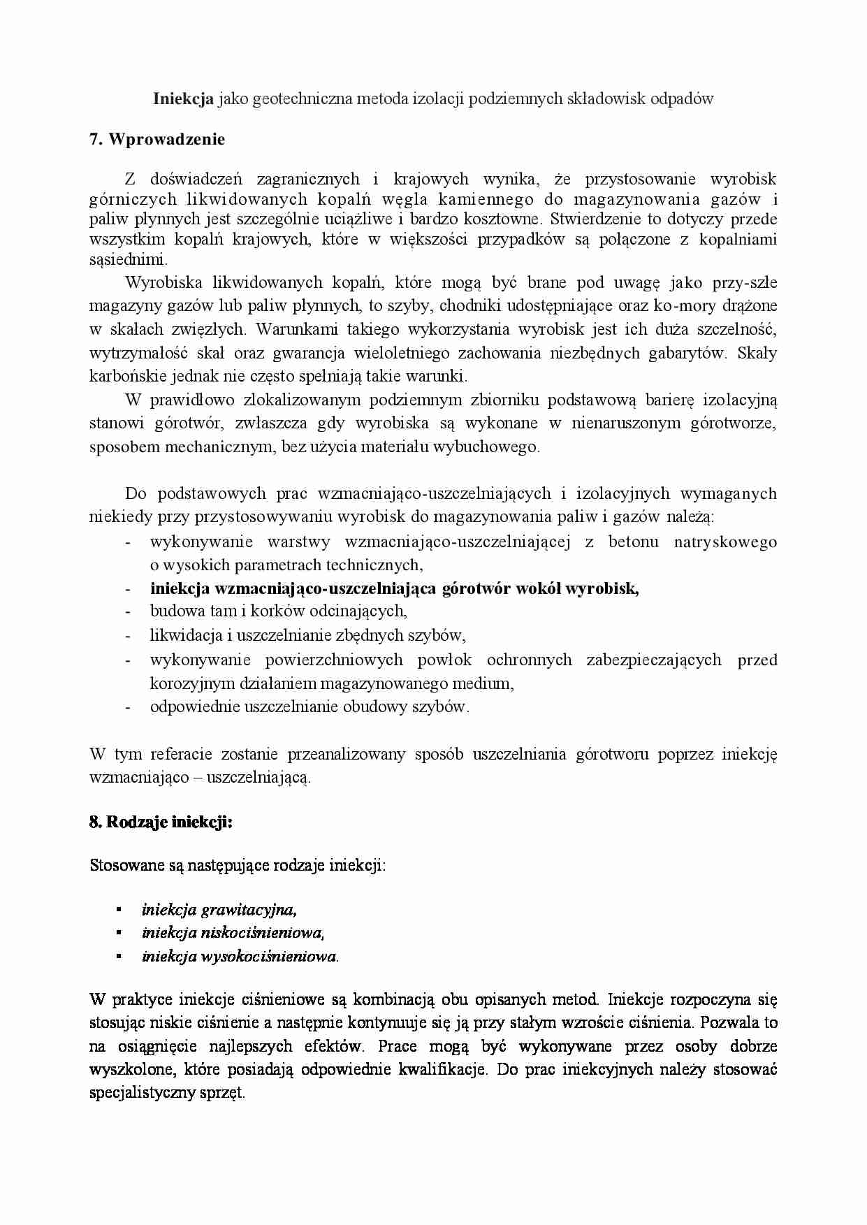 Iniekcja jako metoda izolacji  - wykład - strona 1