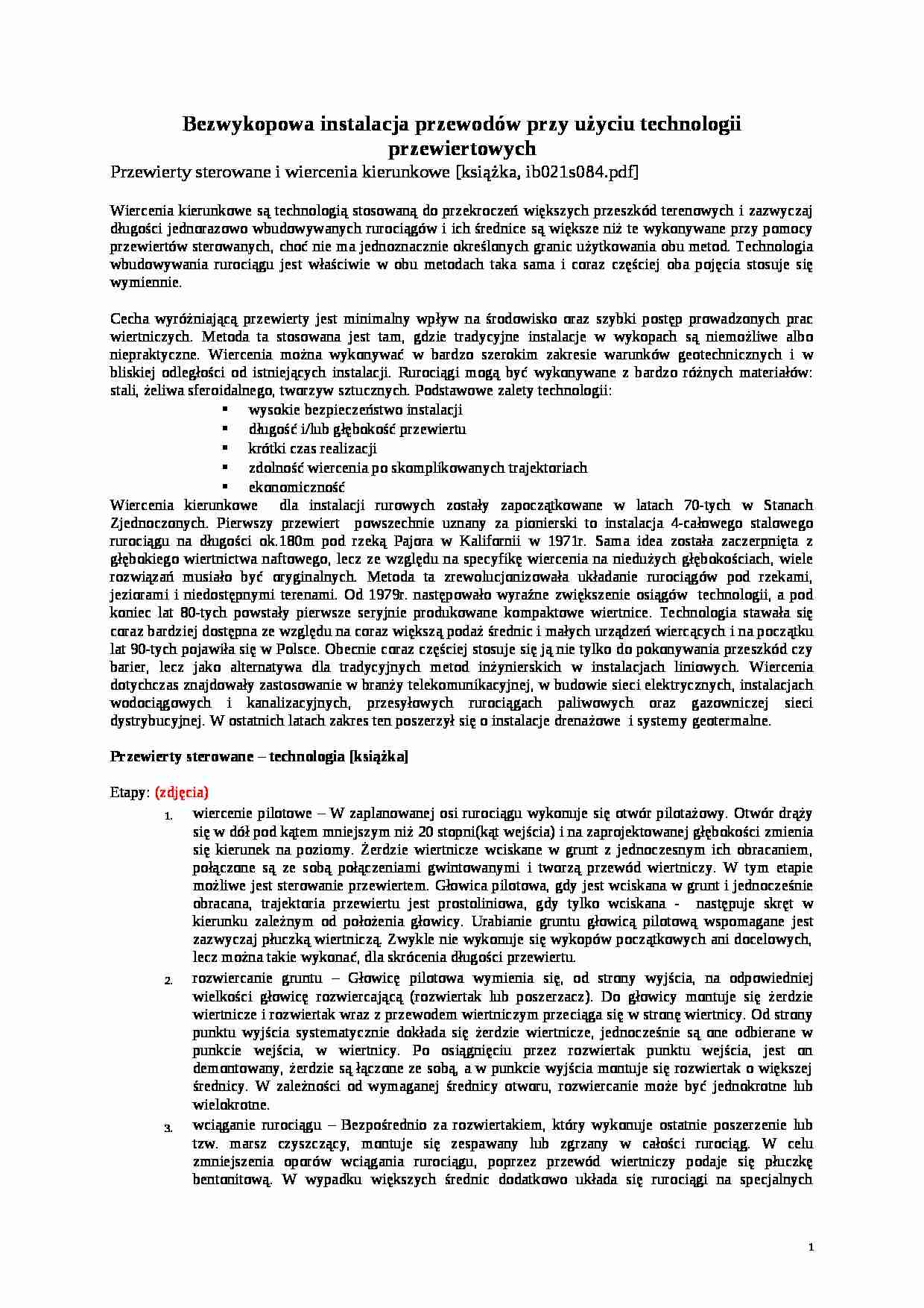 Bezwykopowa instalacja przewodów - omówienie - strona 1