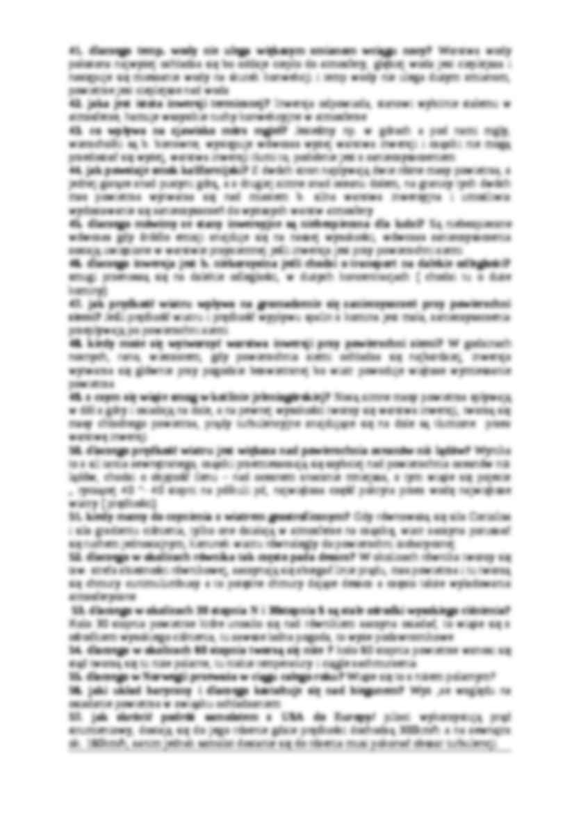 Klimatologia i meteorologia - 109 opracowanych pytań - strona 3