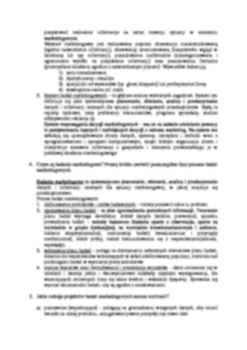 Wykład - informacja marketingowa - pytania i odpowiedzi - strona 2