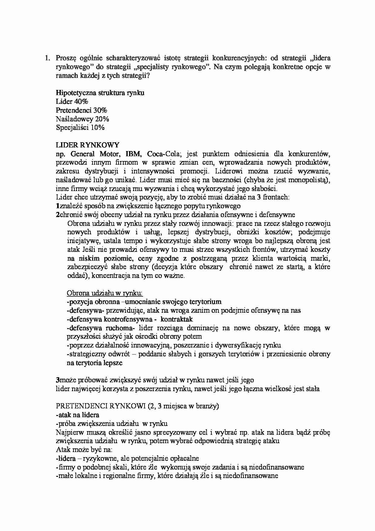 Rozwój nowego produktu - pytania z opracowaniami  - strona 1