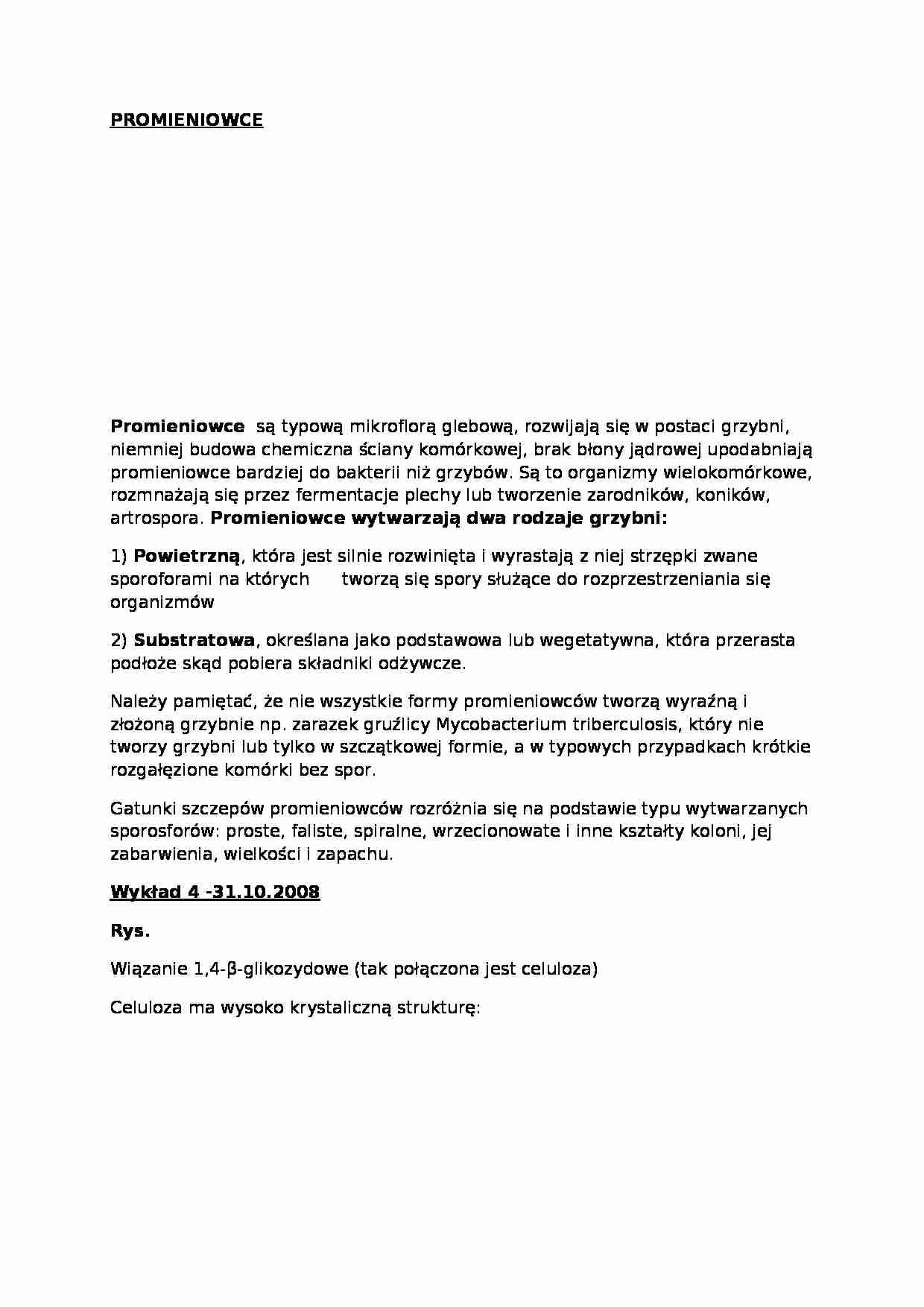 Promieniowce- opracowanie - Grzybnia - strona 1