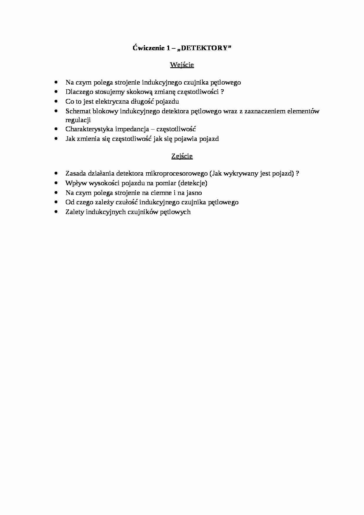 Ćwiczenie 1 - pytania - strona 1