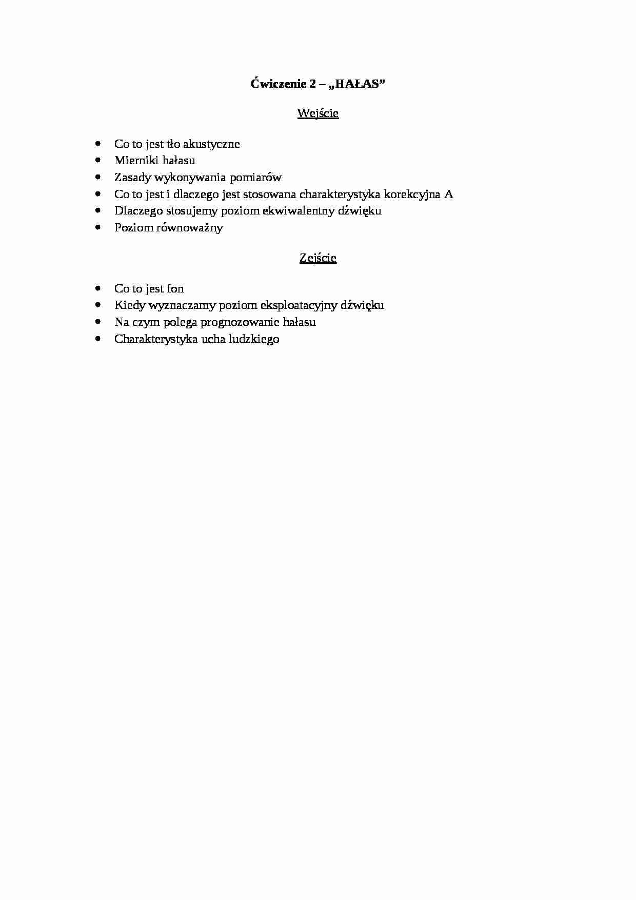 Ćwiczenie 2 - pytania - strona 1