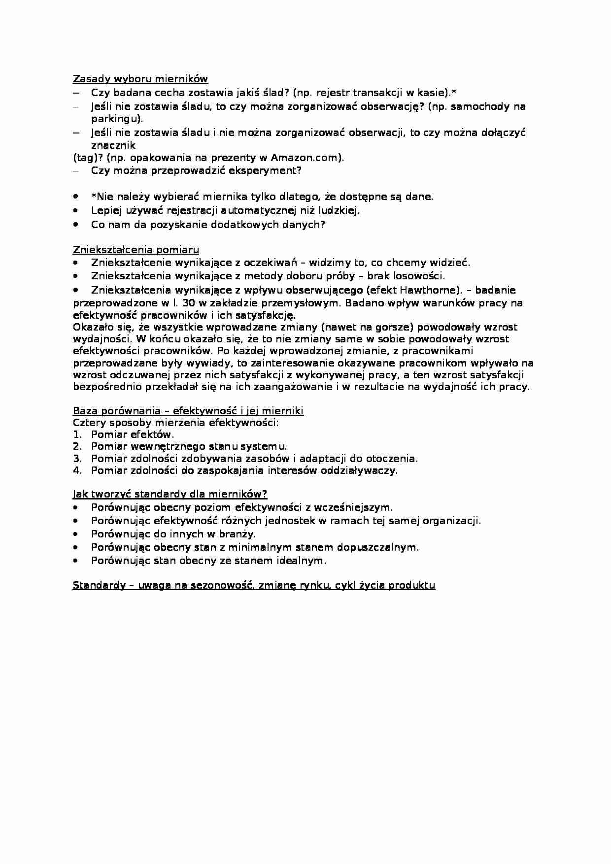 Zasady wyboru mierników- opracowanie - strona 1