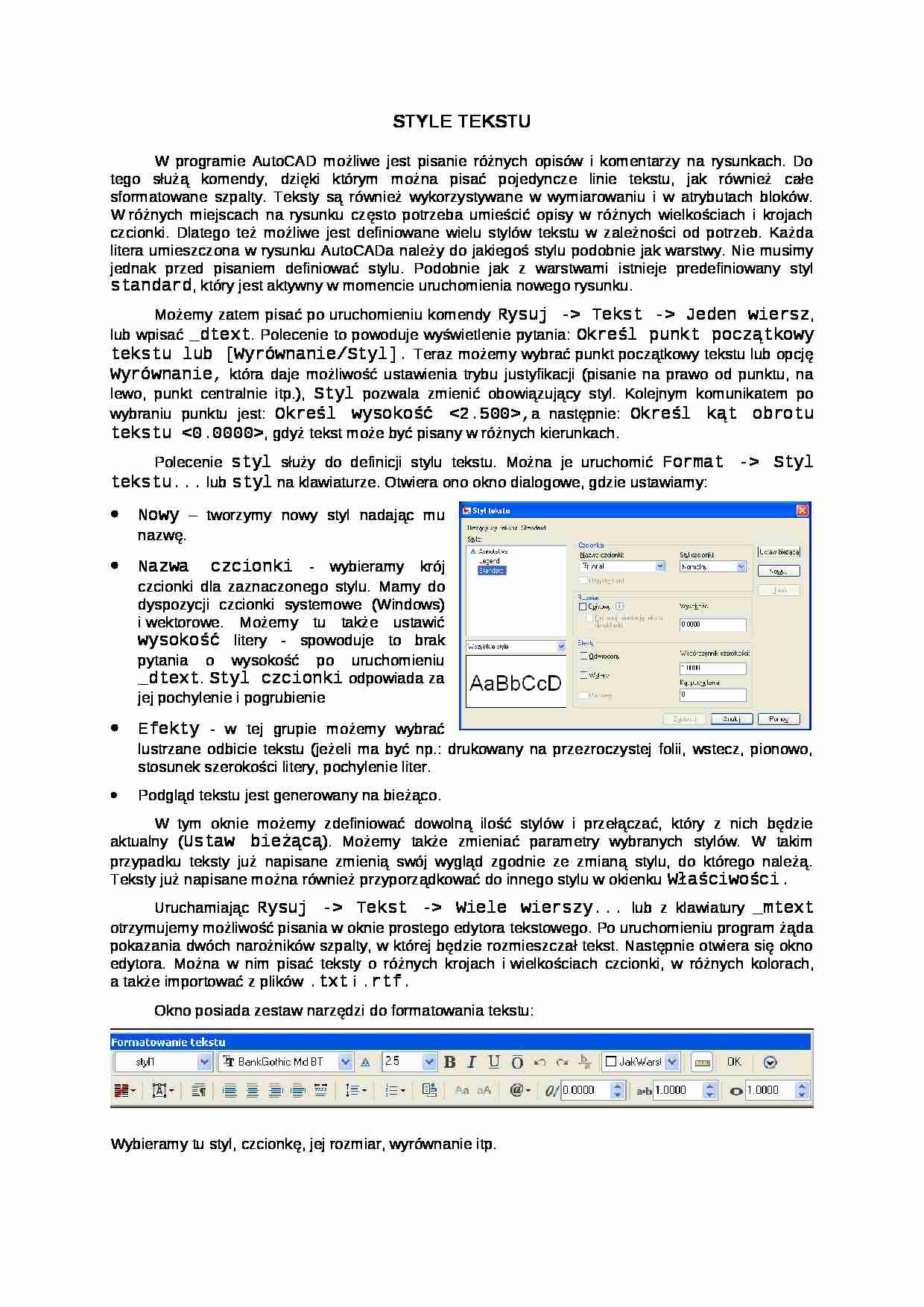 Style tekstu i wymiarowanie - strona 1