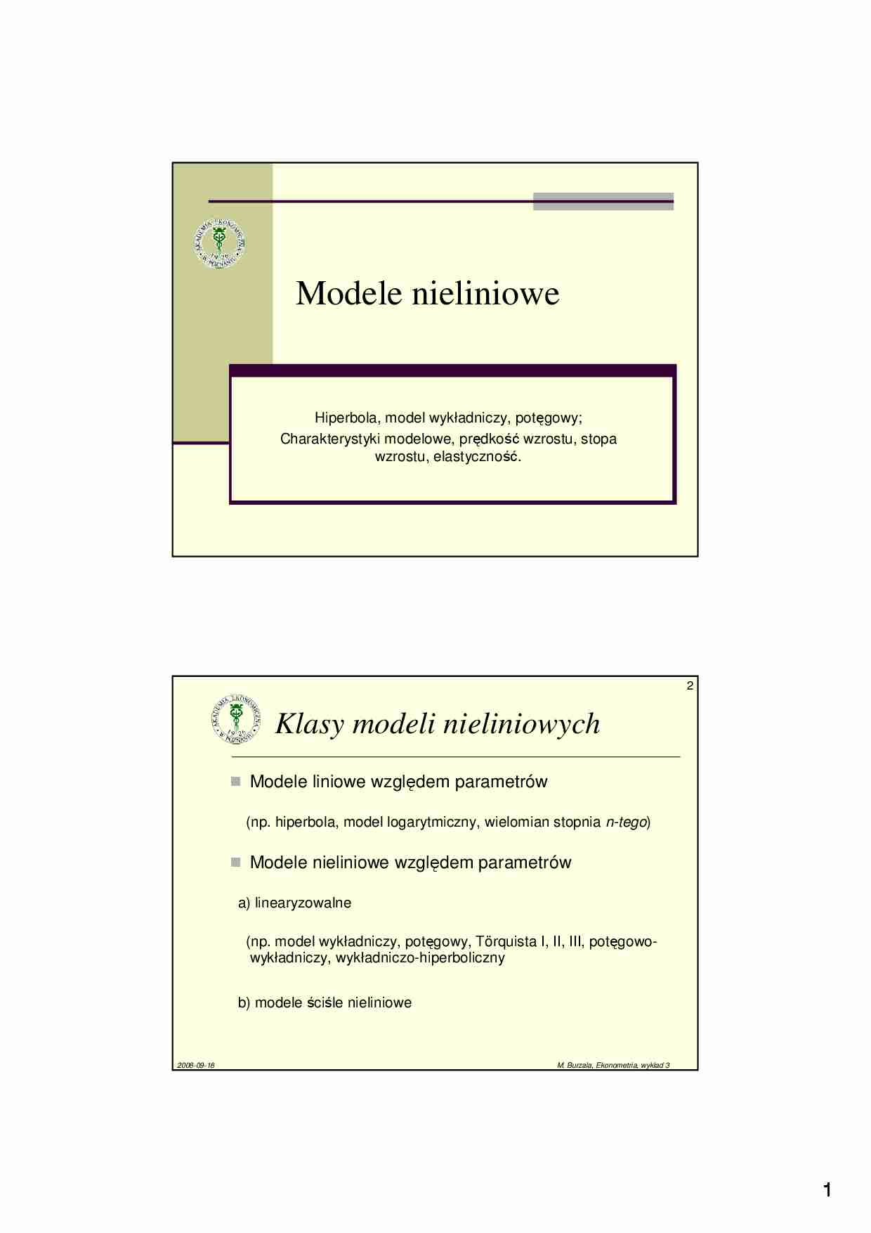 Ekonometria- wykład 4 - strona 1