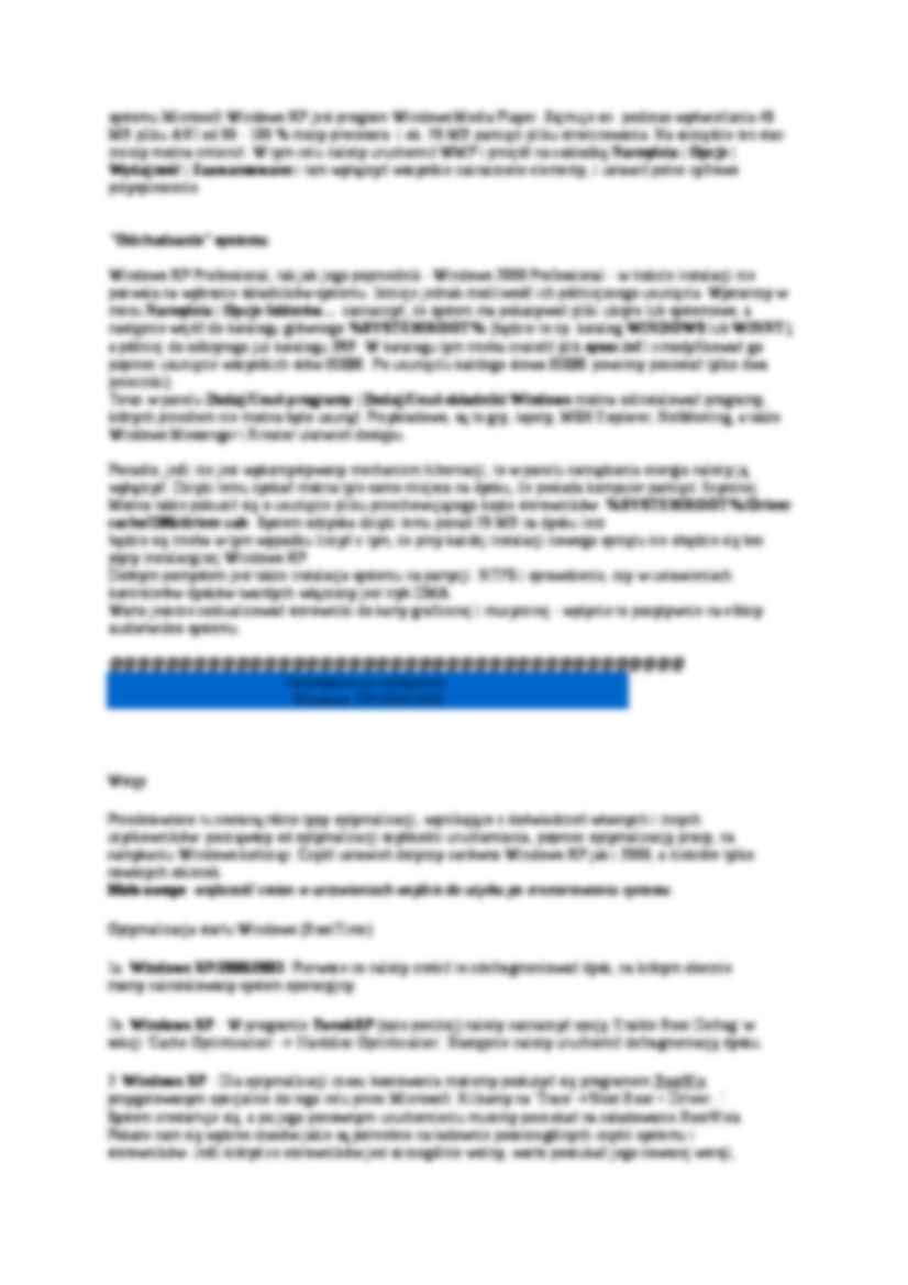 Kilka Sposobów Na Szybszy Windows XP - wykład - strona 2