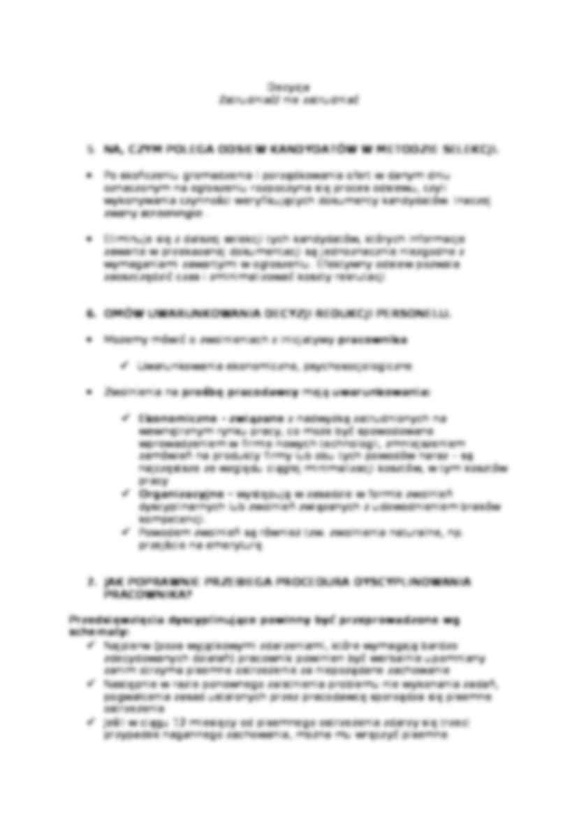 Zarządzanie zasobami ludzkimi - rekrutacja, derekrutacja, ocenianie i wynagradznie. wykłady dr Piechnik - Kurdziel - strona 3