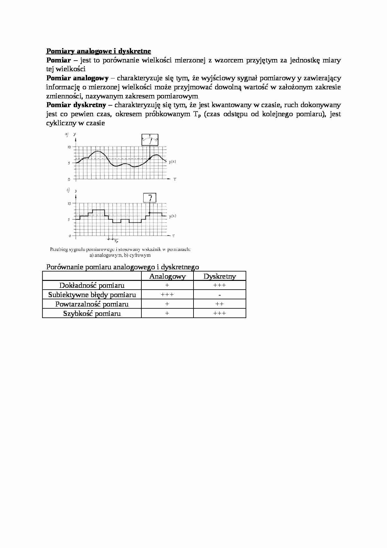 Pomiary analogowe i dyskretne - wykład - strona 1