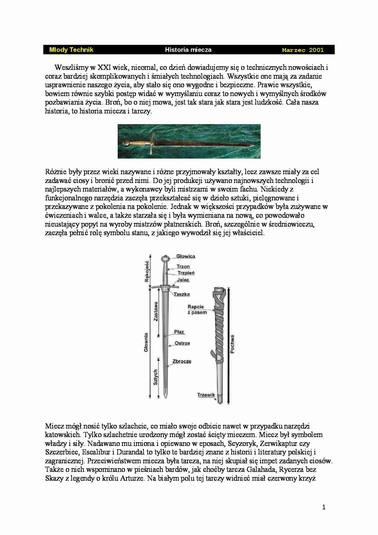 Historia miecza - wykład - strona 1