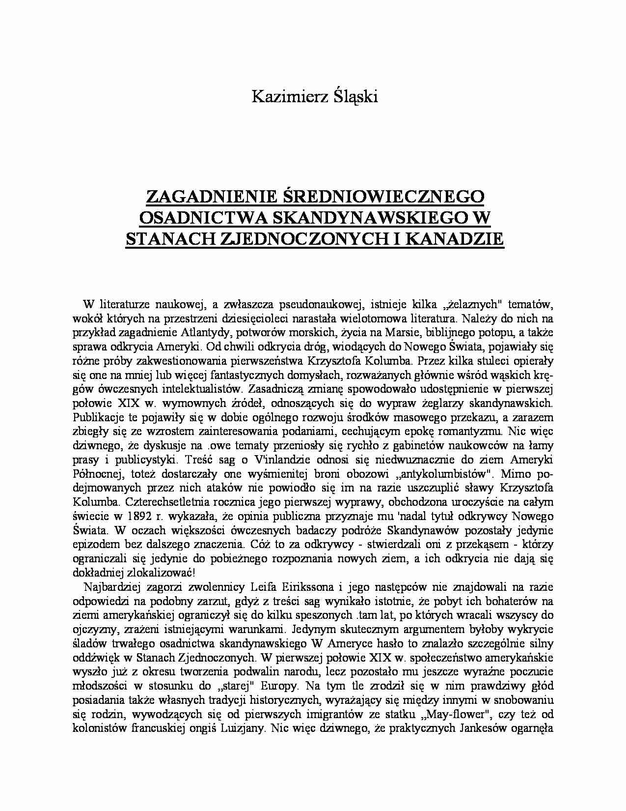 Zagadnienia z osadnictwa skandynawskiego - wykład - strona 1