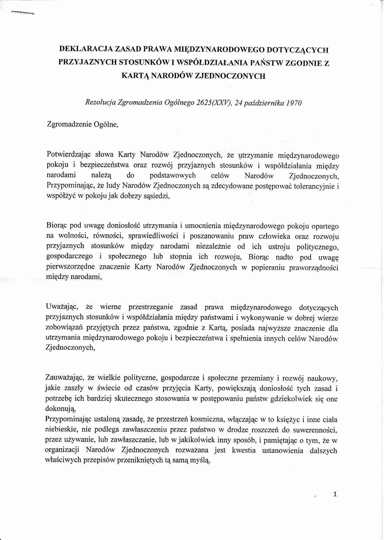 Deklaracja zasad prawa - wykład - strona 1