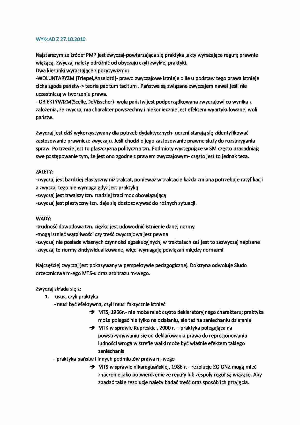 Źródła prawa międzynarodowego publicznego - wykład - strona 1