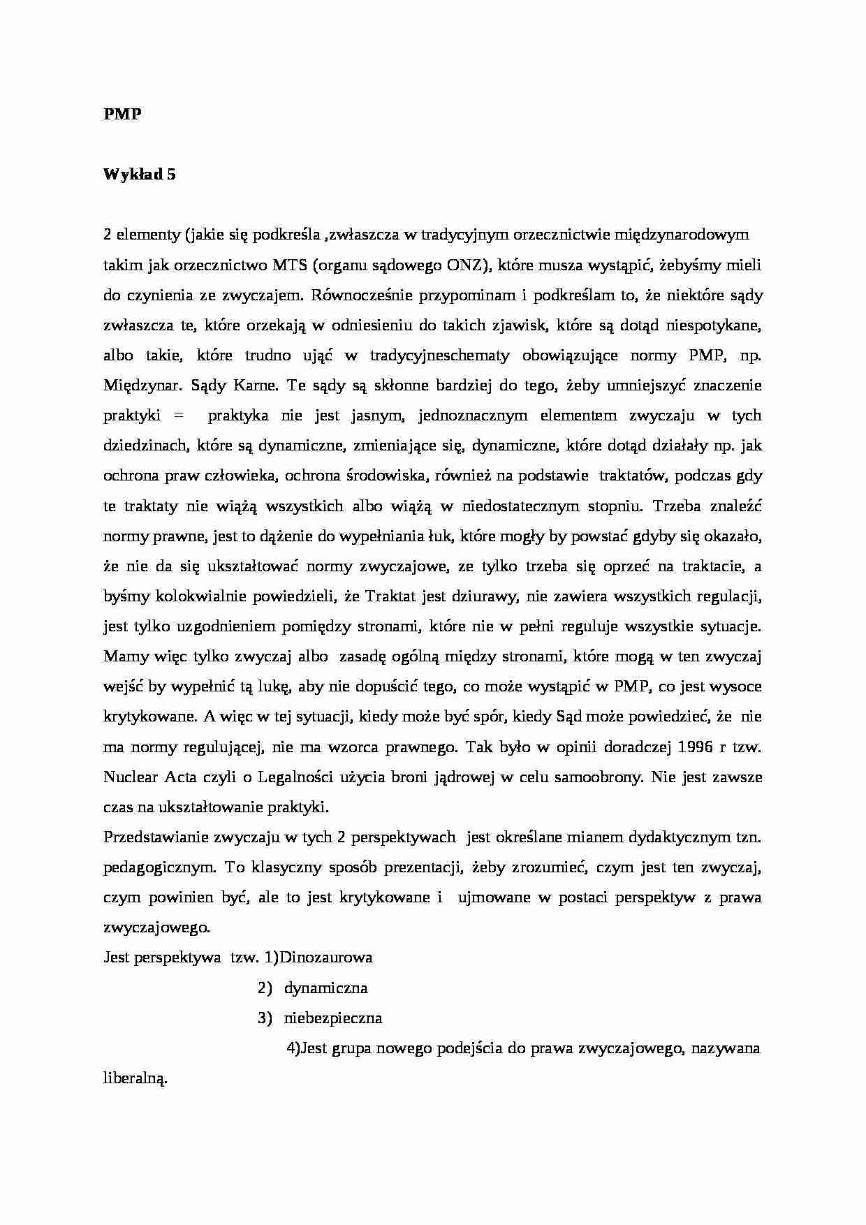 Elementy prawa międzynarodowego publicznego - wykład - strona 1