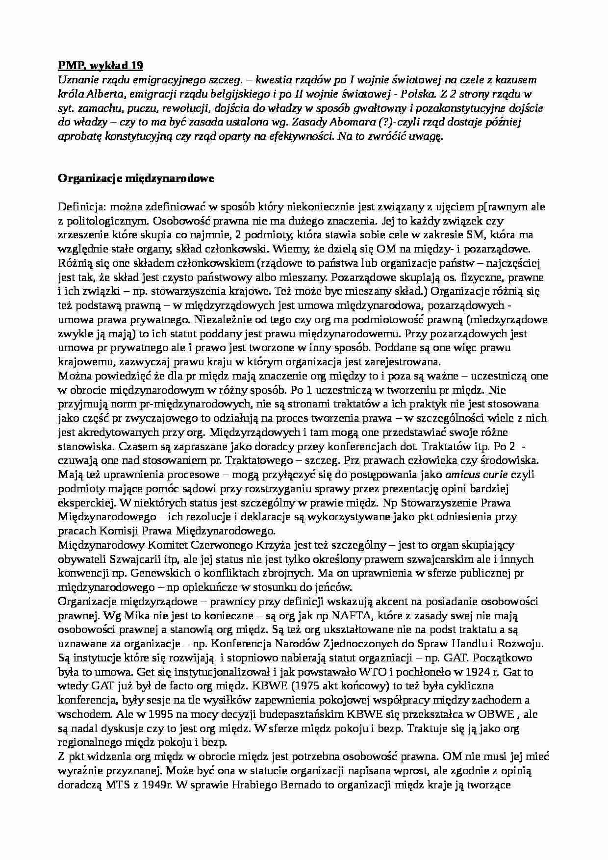 Wykład - rząd emigracyjny - strona 1