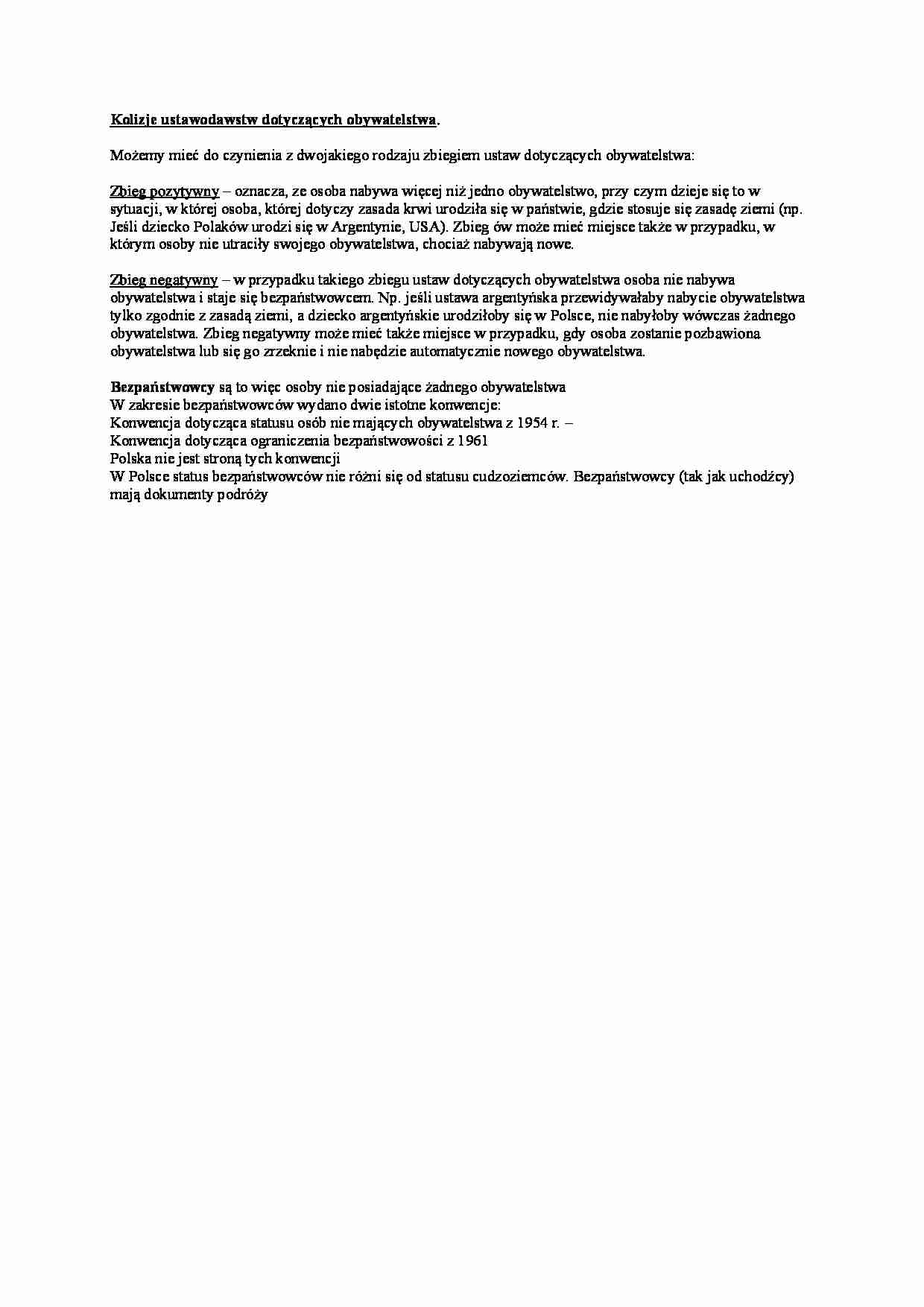 Wykład - kolizje dotyczace obywatelstwa - strona 1