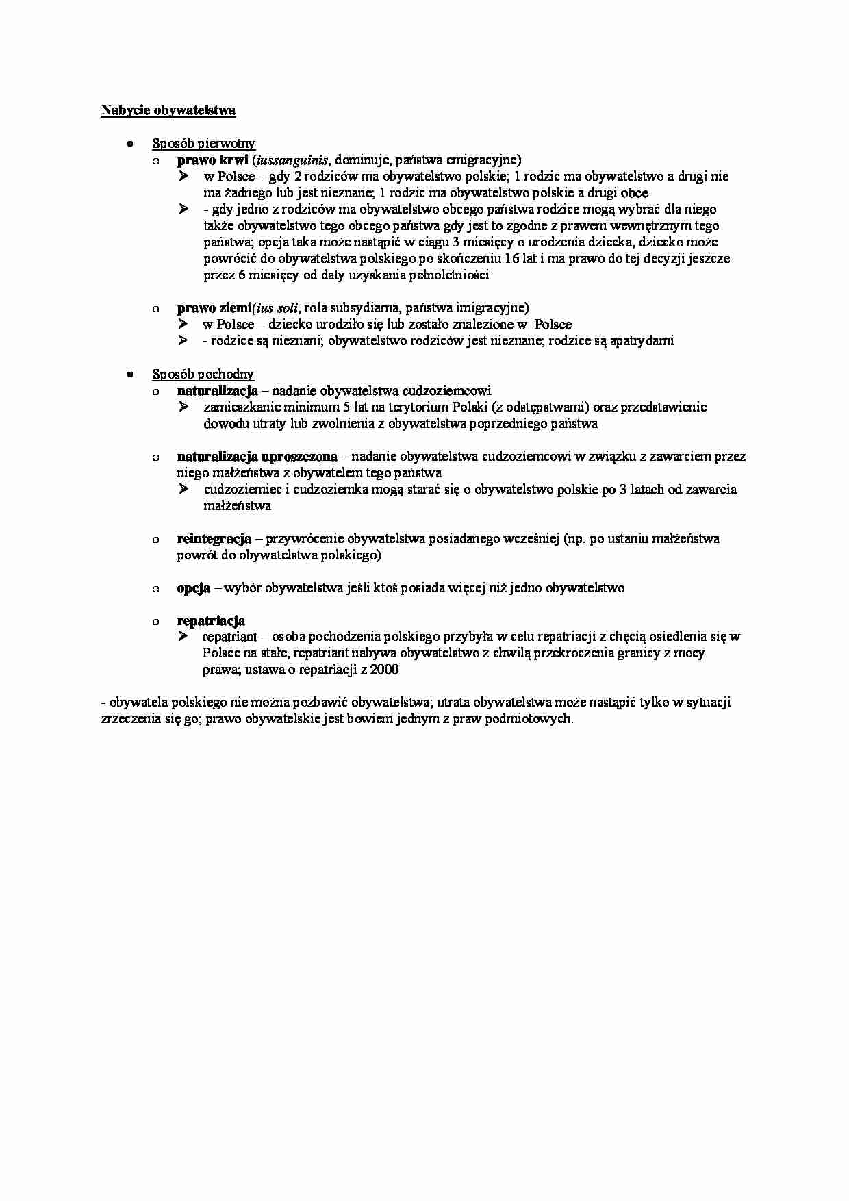 Wykład - Nabycie obywatelstwa - strona 1