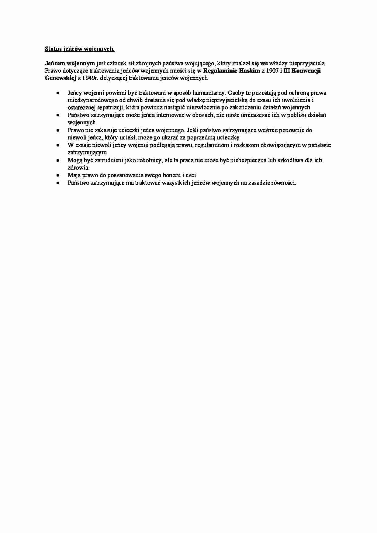 Wykład - Status jeńców wojennych - strona 1