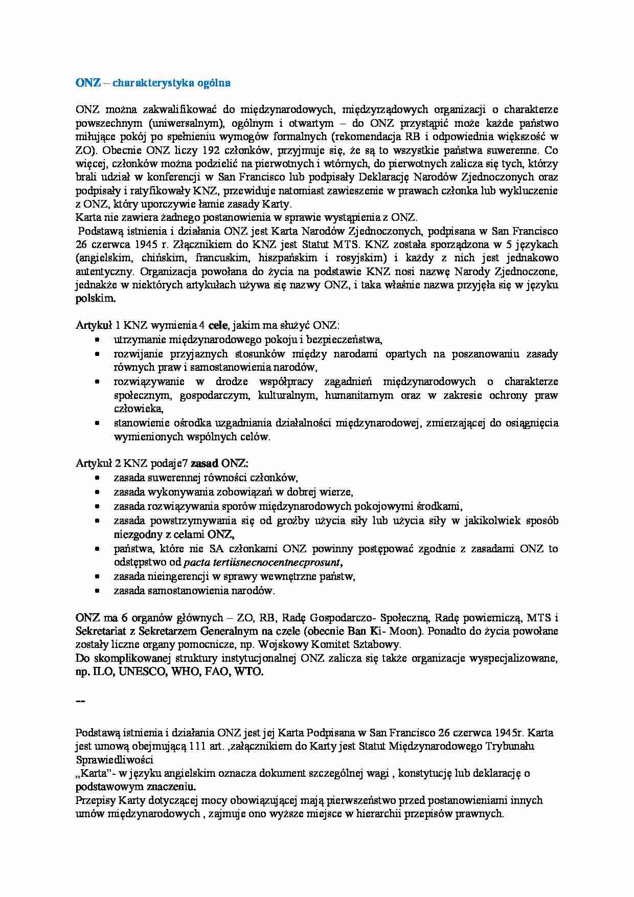 ONZ - wykład - strona 1