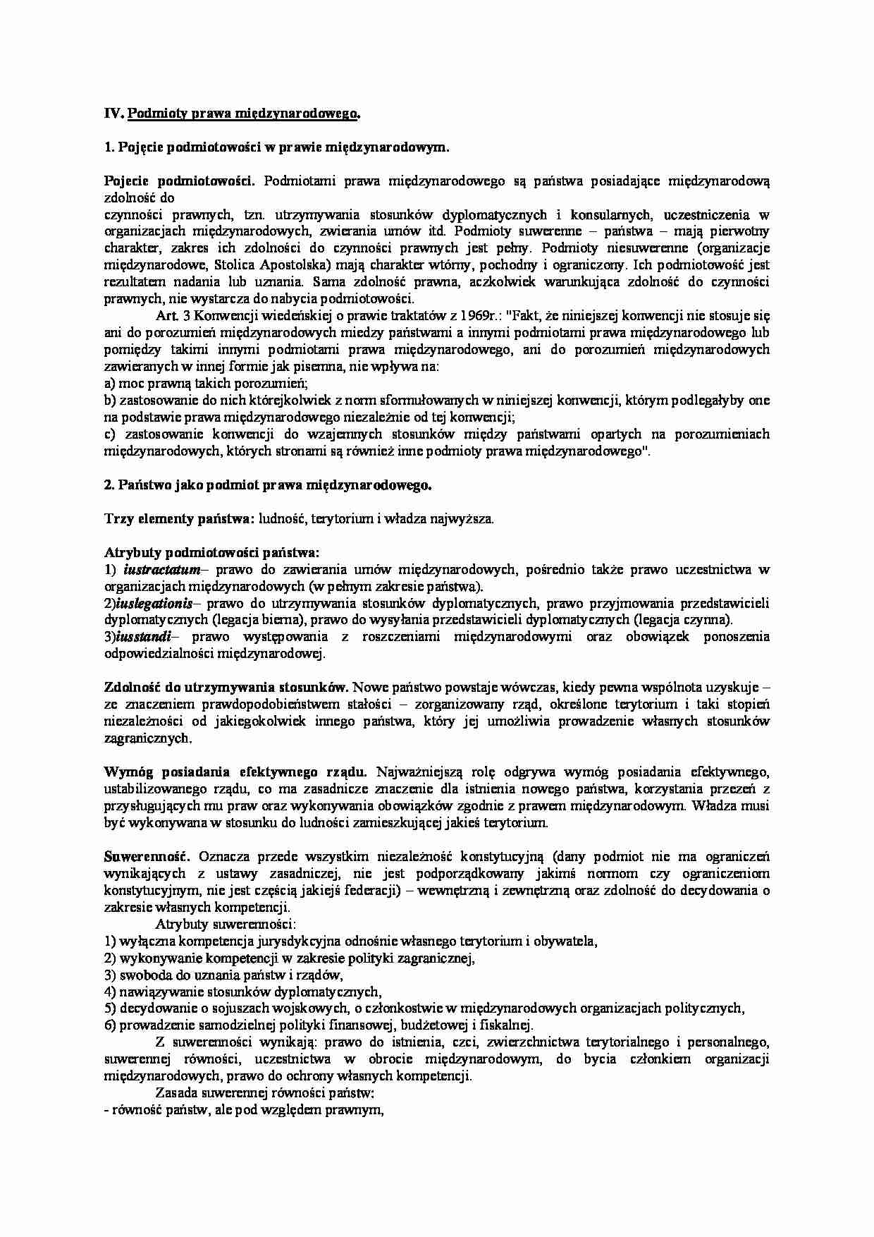Podmioty prawa międzynarodowego - wyklad - strona 1