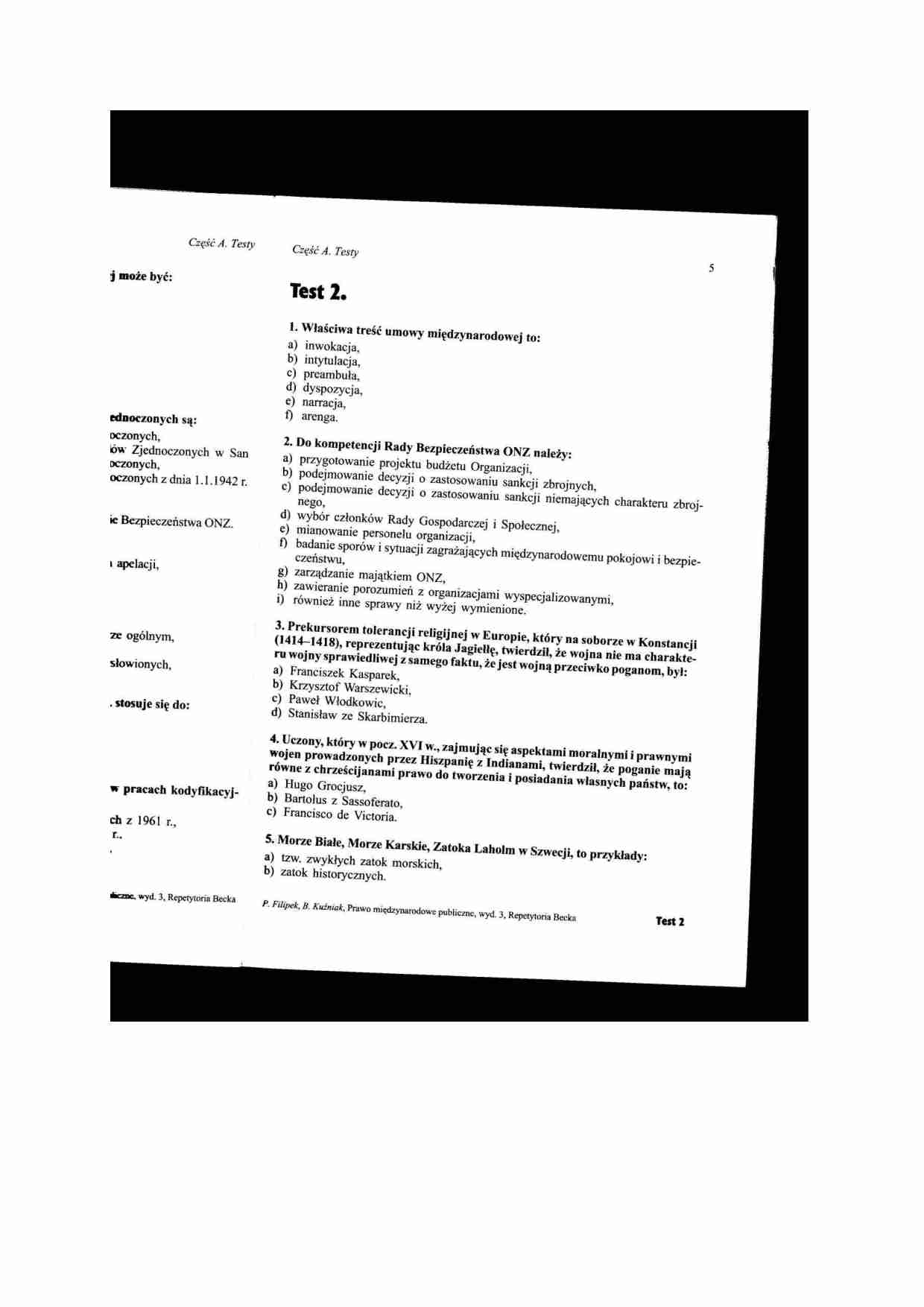 Test z przedmiotu - strona 1