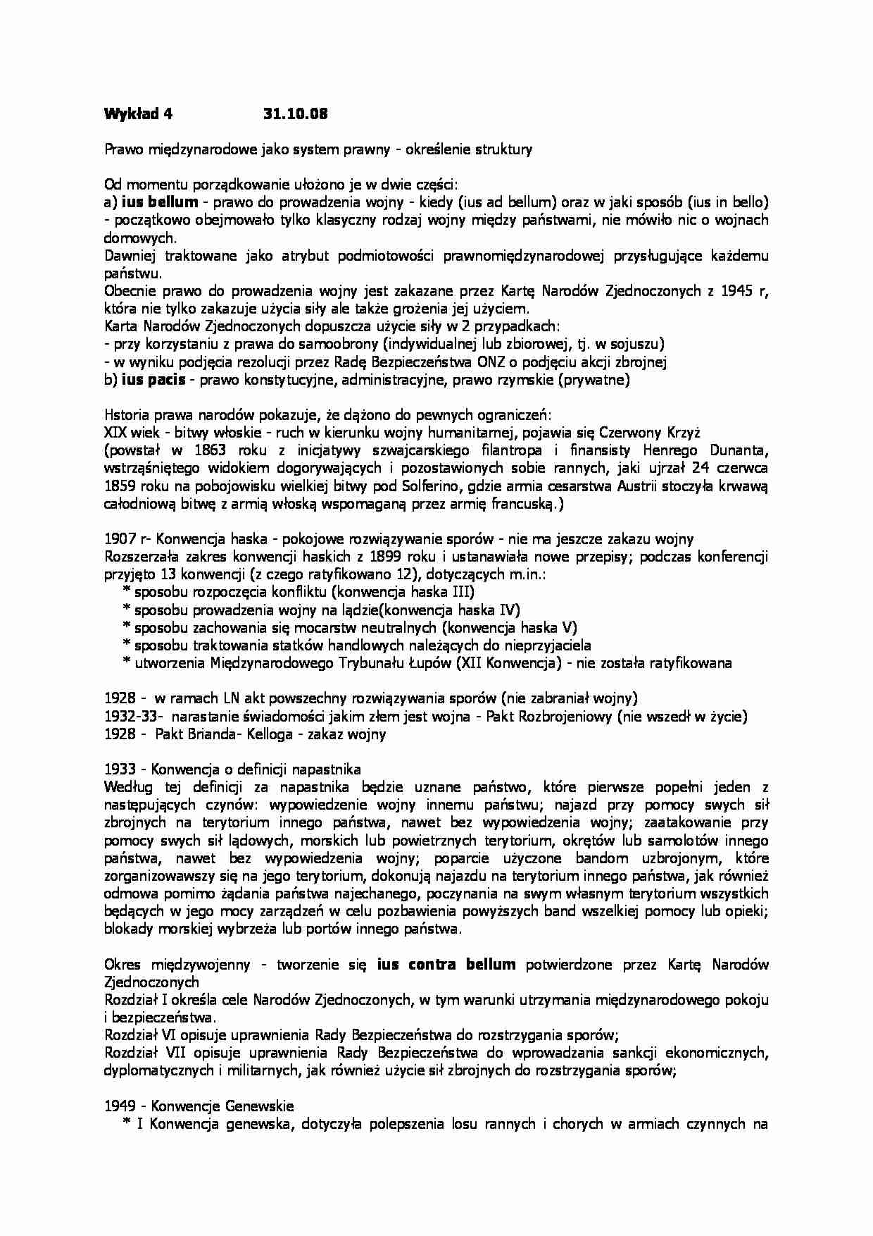 Prawo międzynarodowe jako system prawny - wykład - strona 1