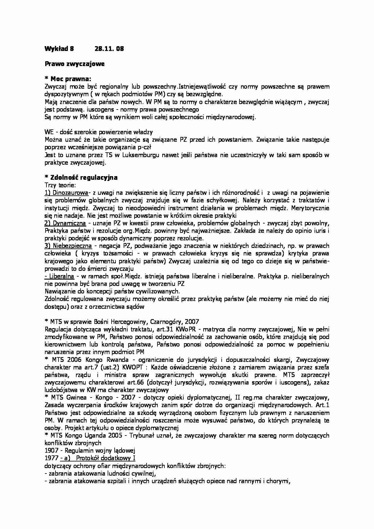 Prawo zwyczajowe - wykład - strona 1