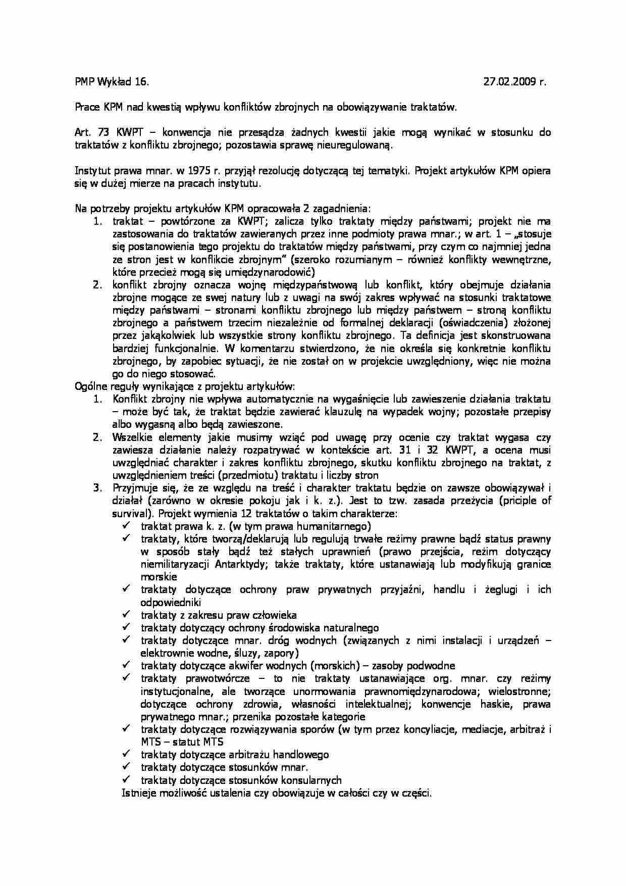 Prawo międzynarodowe publiczne - wykład - Traktaty - strona 1