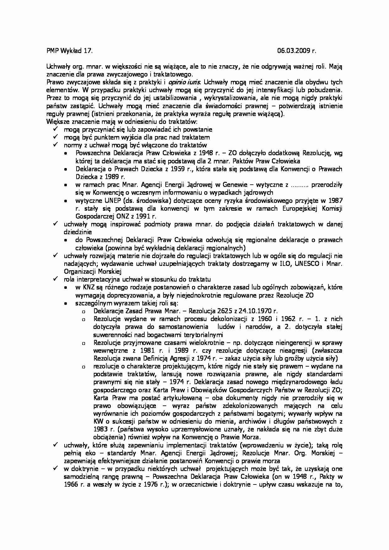 Prawo międzynarodowe publiczne - wykład - Zasady Ogólne Prawa - strona 1