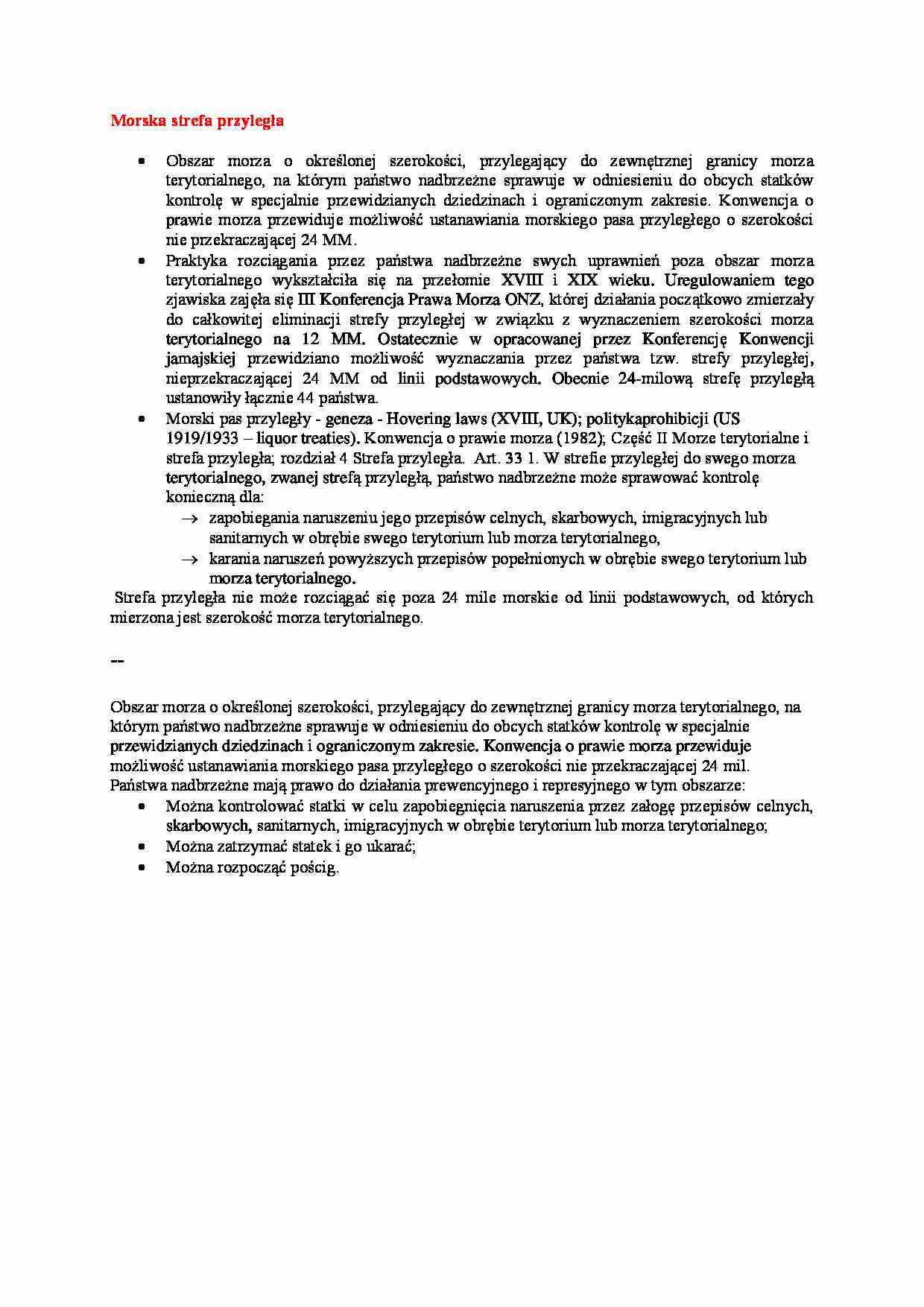 Wykład - Morska strefa przyległa - strona 1