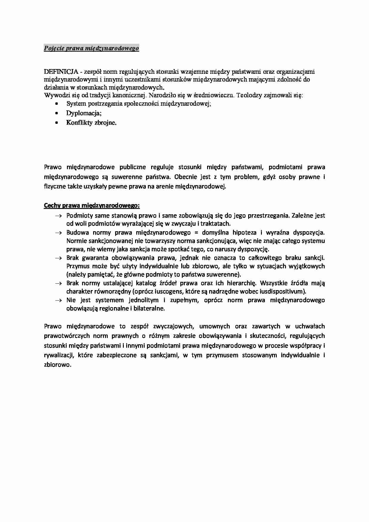 Wykład - pojęcie prawa międzynarodowego - strona 1
