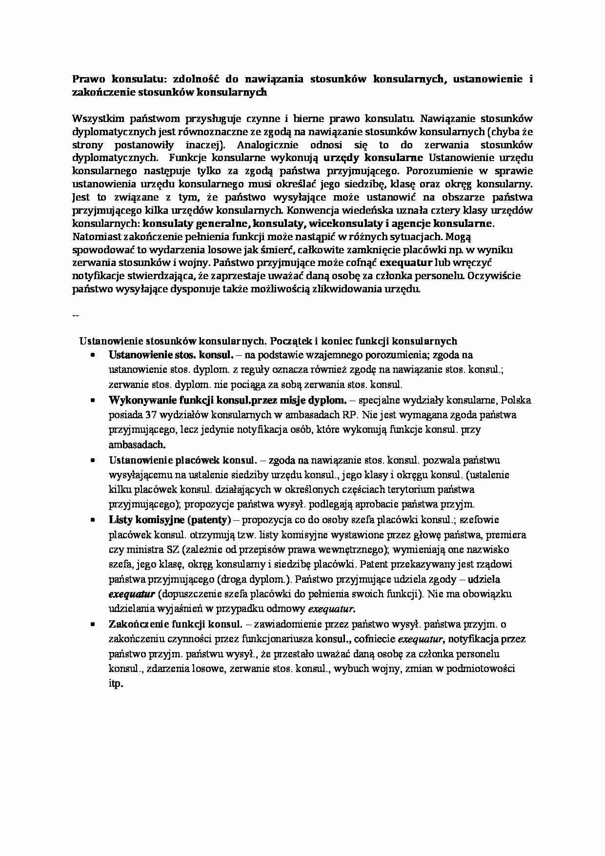 Wykład - Prawo konsulatu - strona 1