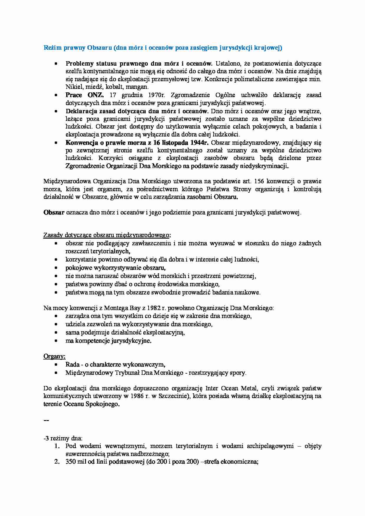 Wykład - Reżim prawny Obszaru - strona 1