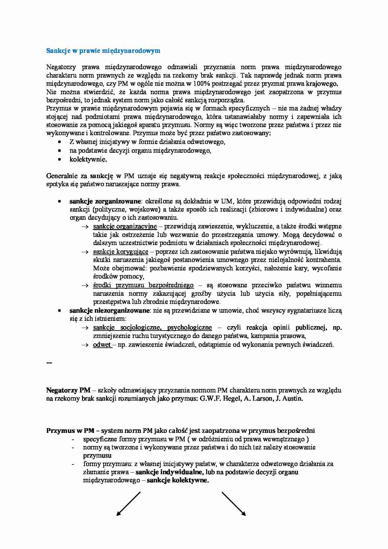 Wykład - Sankcje w prawie międzynarodowym - strona 1