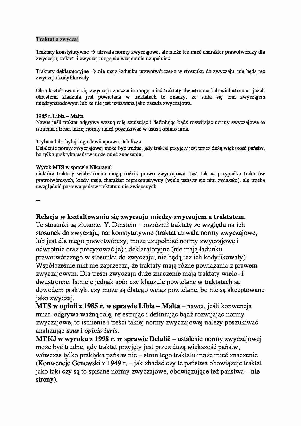 Wykład - Traktat a zwyczaj - strona 1