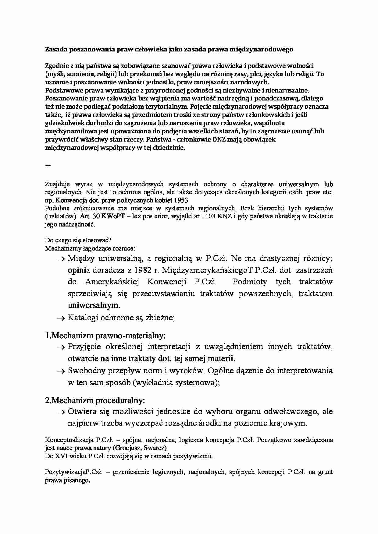 Wykład - Zasada poszanowania praw człowieka jako zasada prawa międzynarodowego - strona 1