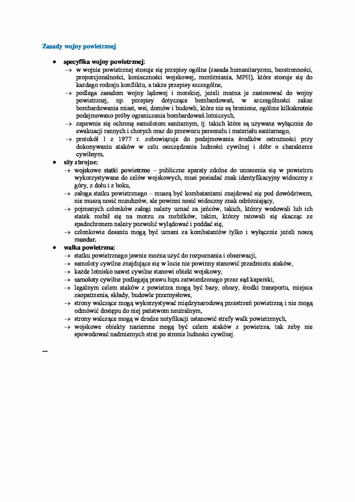 Wykład - Zasady wojny powietrznej - strona 1