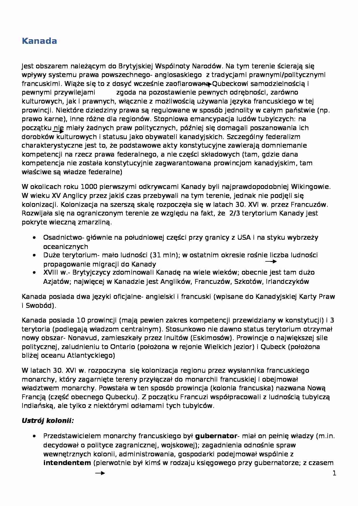 system Kanady - wykład - strona 1