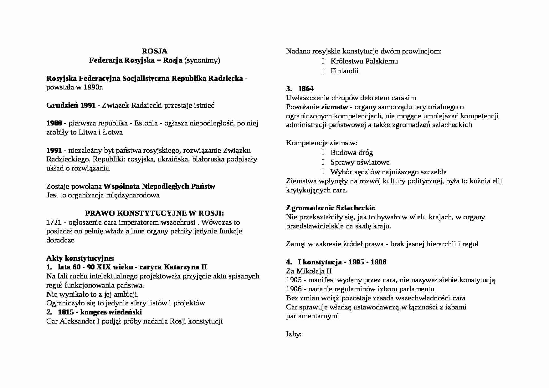 Wykład - system Rosji - strona 1