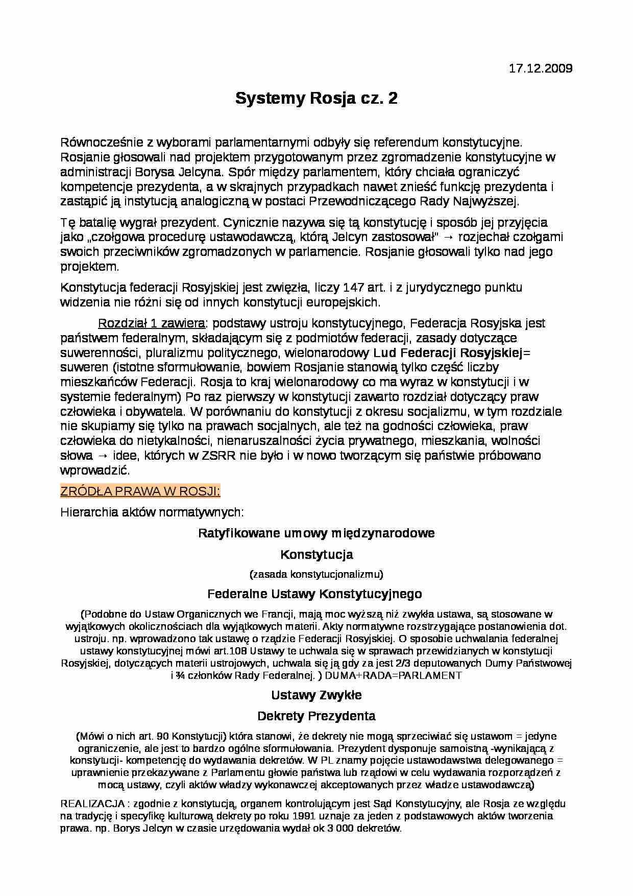 system Rosji - wykład - strona 1