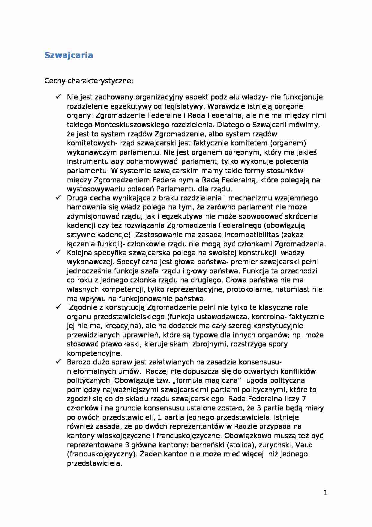 system Szwajcarii - wykład - strona 1