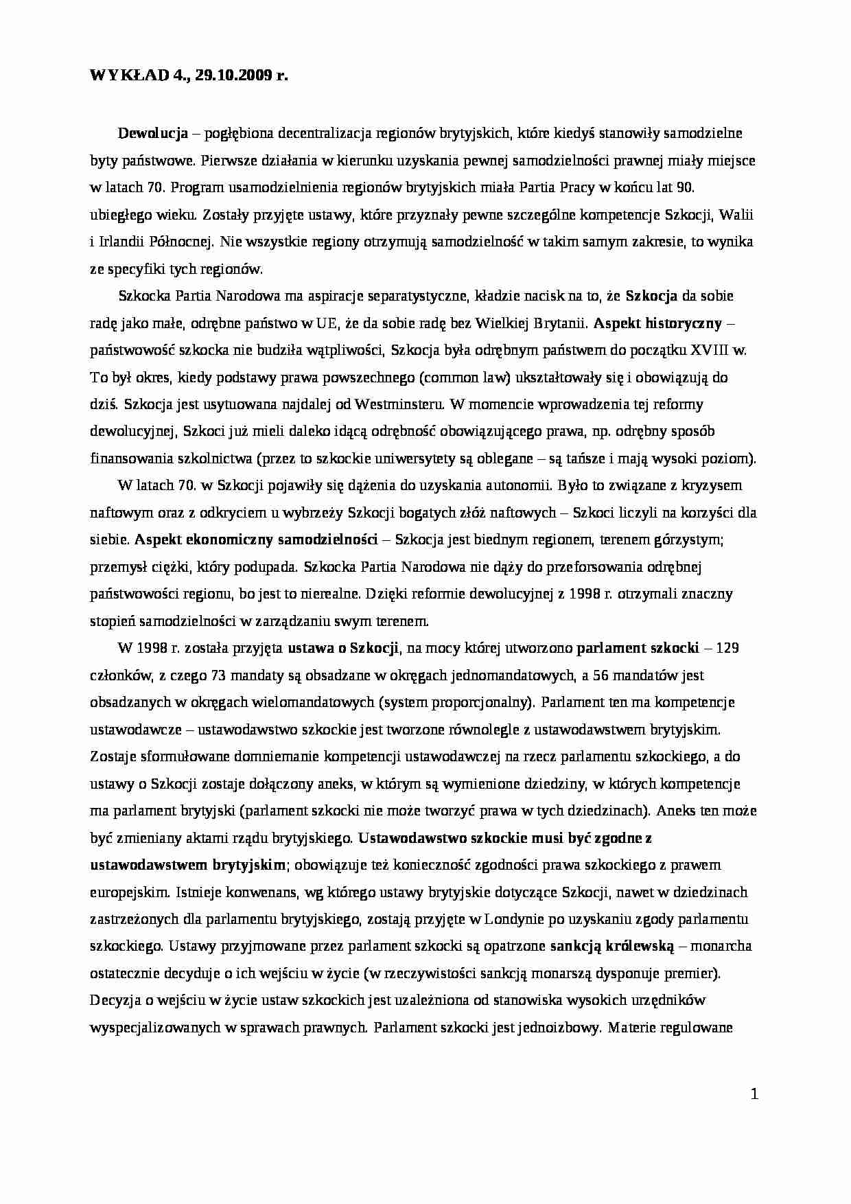 system Wielkiej Brytanii - wykład - strona 1