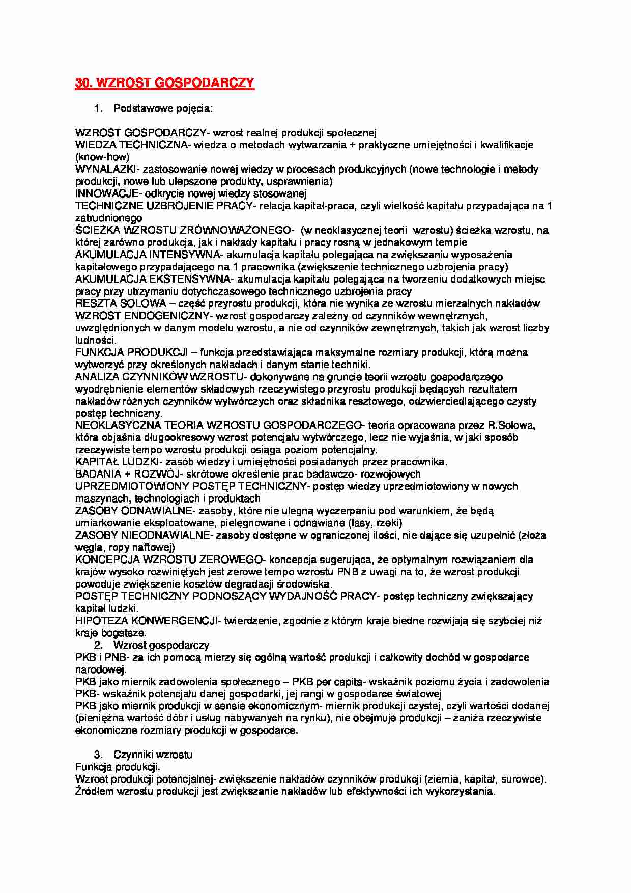 Wykład - wzrost gospodarczy - strona 1