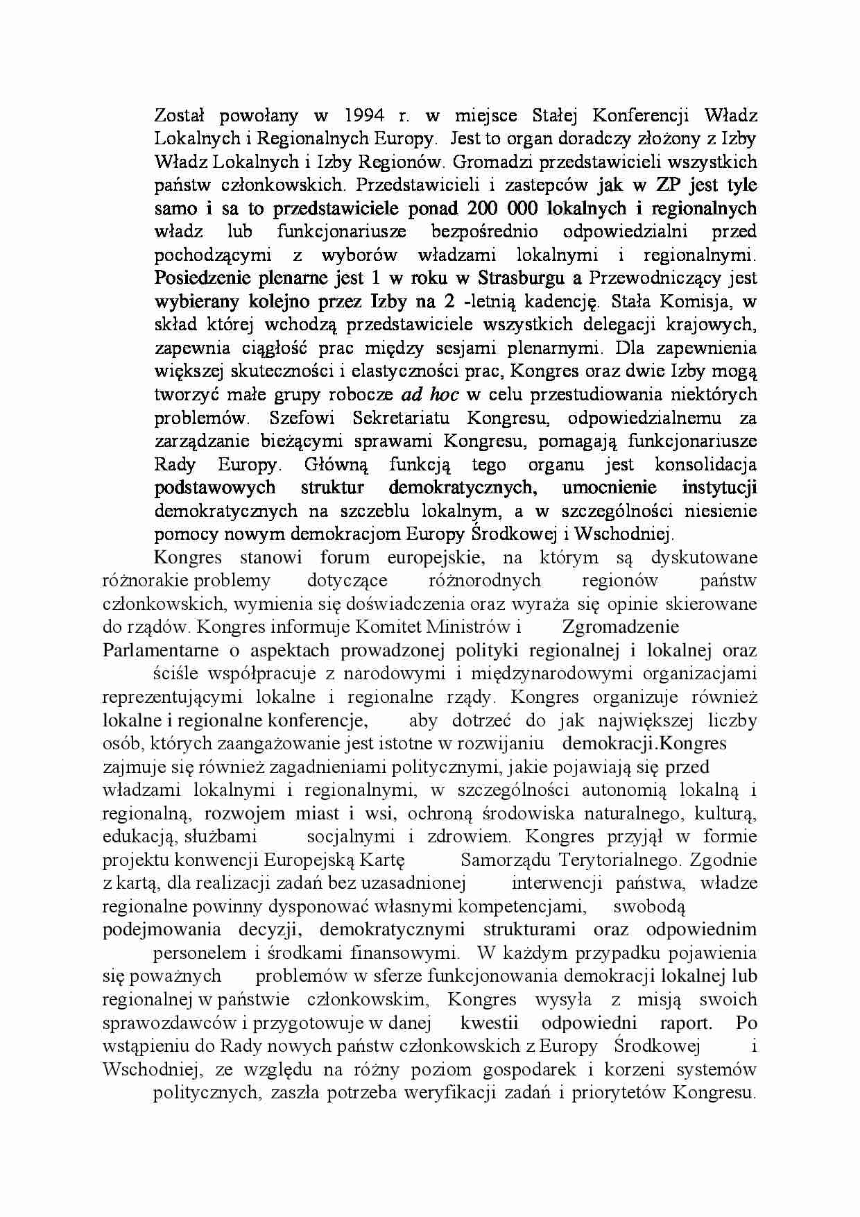 Kongres Władz Lokalnych i Regionalnych Europy - wykład - strona 1