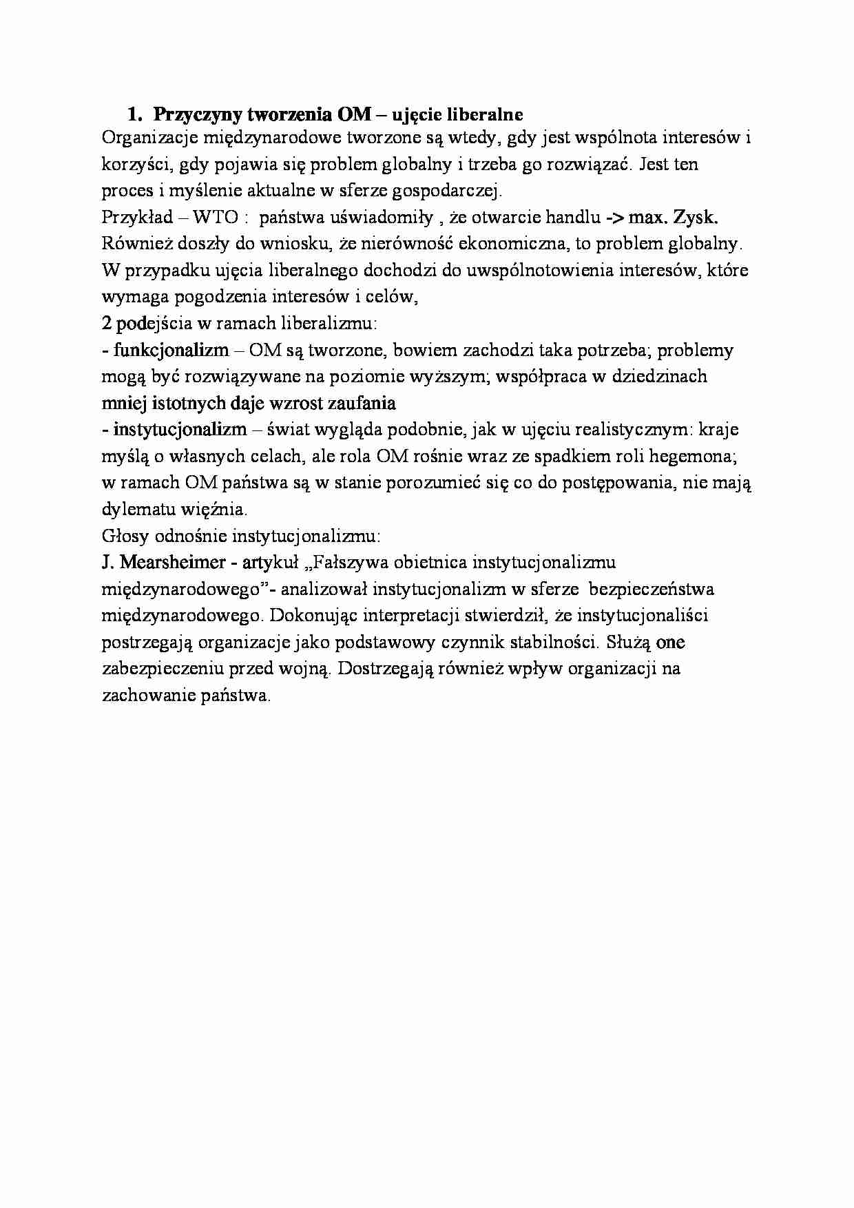 Przyczyny tworzenia OM - ujęcie liberalne - wykład  - strona 1