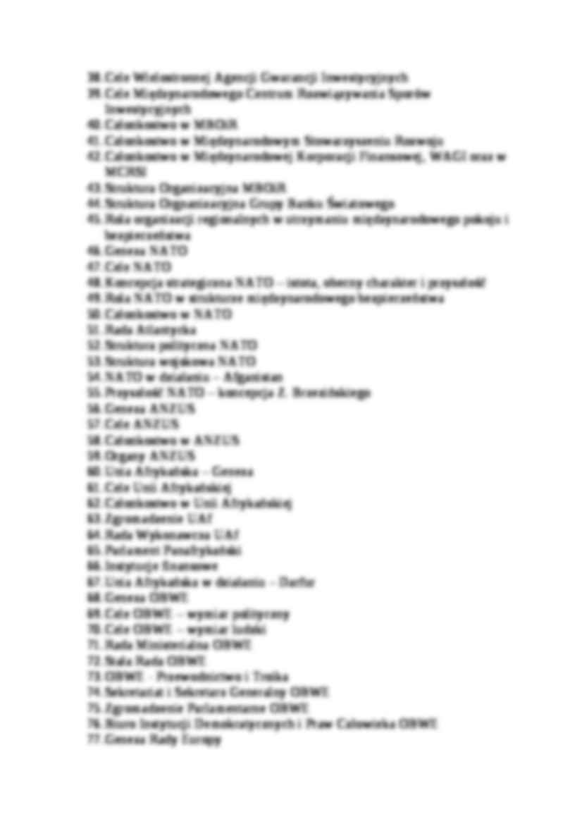 Pytania egzaminacyjne - Rada Bezpieczeństwa ONZ - strona 2