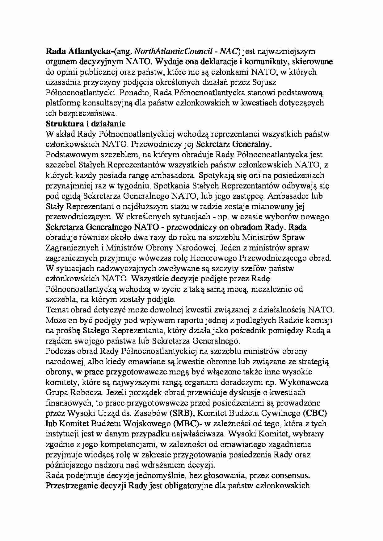 Rada Atlantycka - wykład - strona 1