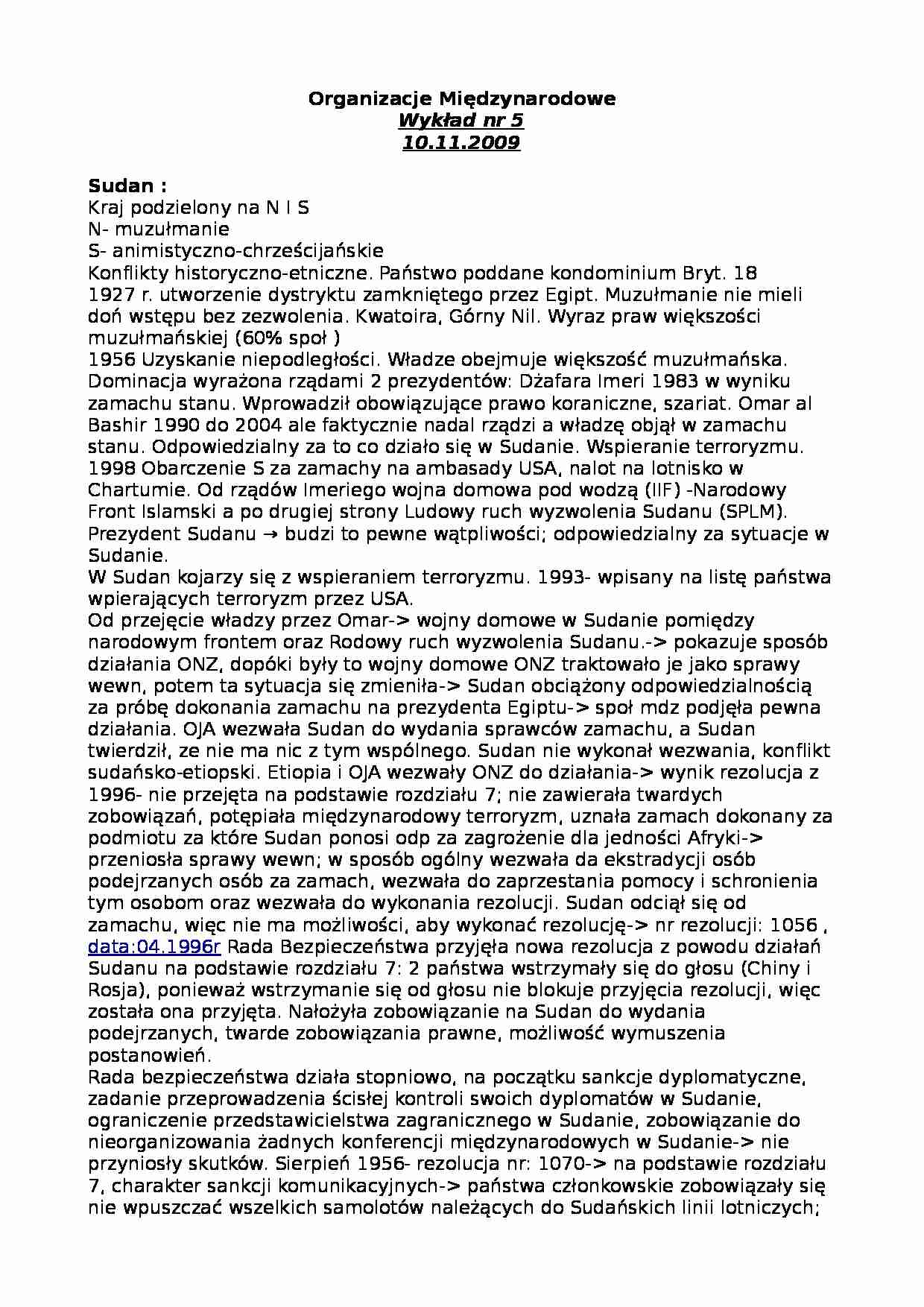 Charakterystyka Sudanu - wykład - strona 1