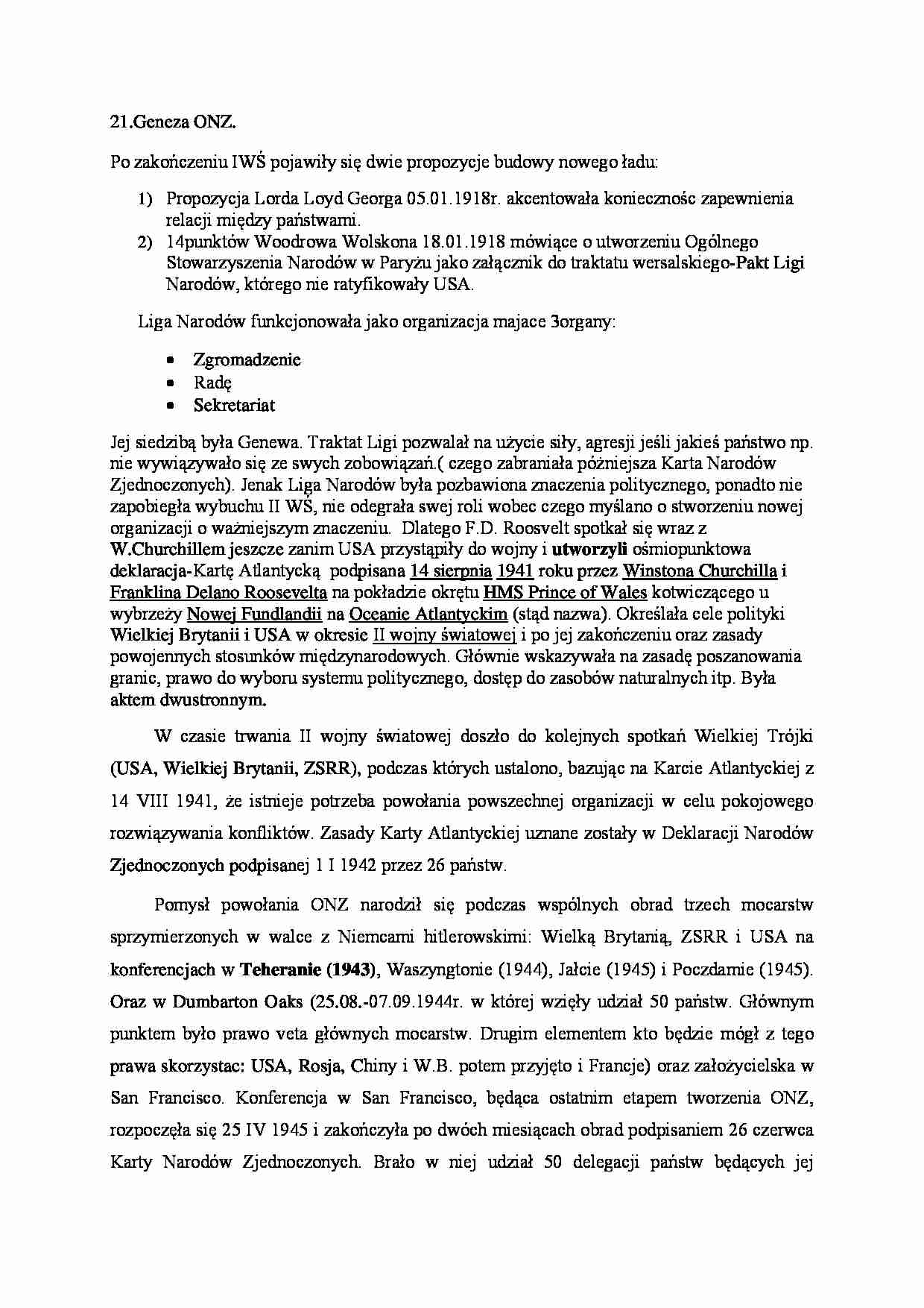 Wykład - geneza ONZ - strona 1